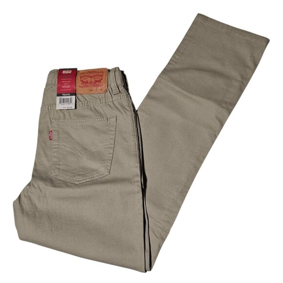 Levis Youth Khaki Pull on Pants Size 14 Jeans Slim Fit Stretch Comfort Waist - Picture 1 of 8